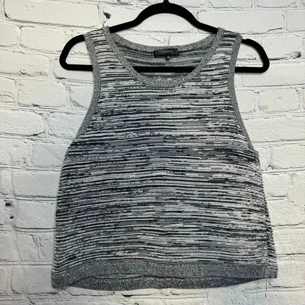 Aritzia Babaton Women’s Grey Knit Muscle Cropped Sweater size Small